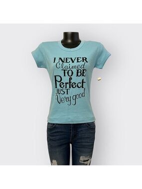 Vintage 80s 90s NEW Womens S/M Graphic Quote Tee Single Stitch T-Shirt Deadstock